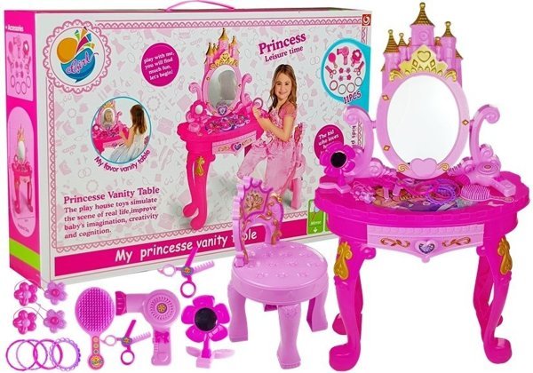 Dressing Table With A Chair, Vanity Table Accessories For Little Girl