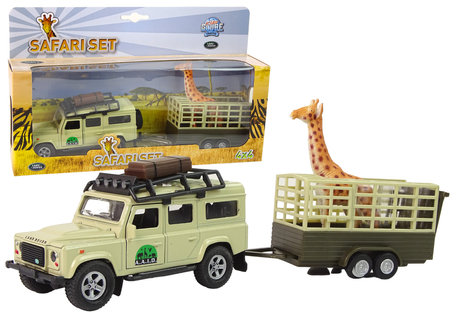 Auto Land Rover with Transporter Giraffe Metal 521723