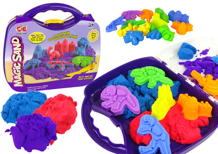 Magic Kinetic Sand in the Dinosaurs Moulds Case