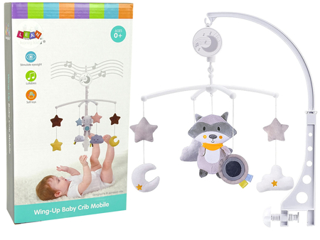 Melody Plush Racconn Carrousel for Baby's Cot