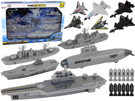 Naval Gunboat Set Submarine Jets Aircraft Carriers Bombshells