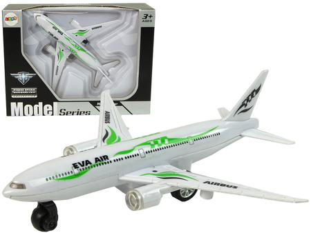 Passenger Plane White with green elements Drive Lights Sound