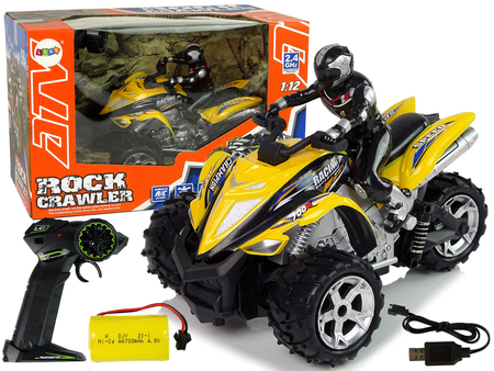 Quad Rock Crawler Tricycle Remote Controlled 1:12 2.4G Yellow