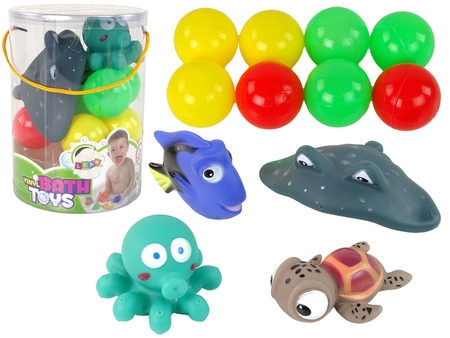 Set of rubber ball bath toys