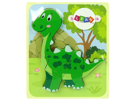 Wooden Isanosaurus Green Dinosaur Puzzle