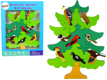 Wooden Tree Birds DIY Wooden Puzzle Blocks