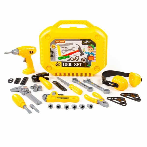  Tool Kit Drill Earmuffs File Yellow 32 Piece 89465
