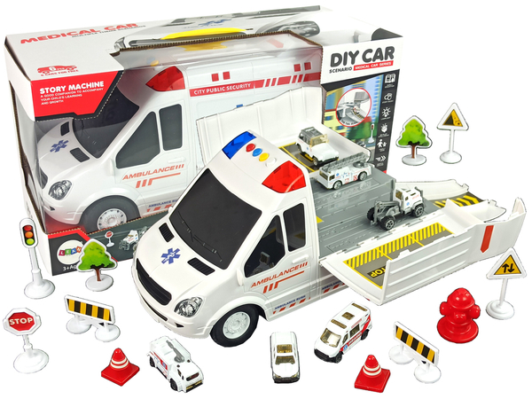 Ambulance Transport Parking Sounds Lights Friction Drive Cars Accessories