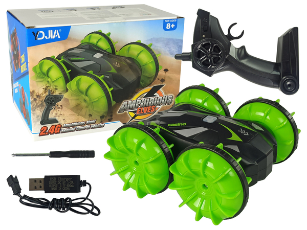 Amphibious Double-Sided Remote Controlled Green 2.4G