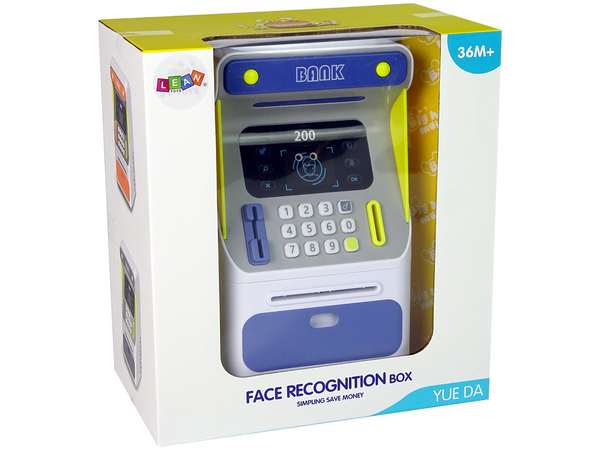 Cash Box Machine Face Recognition PIN Saving Blue