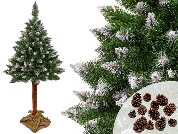 Christmas Tree Diamond Pine 3D on a trunk 220cm Snow Glitter
