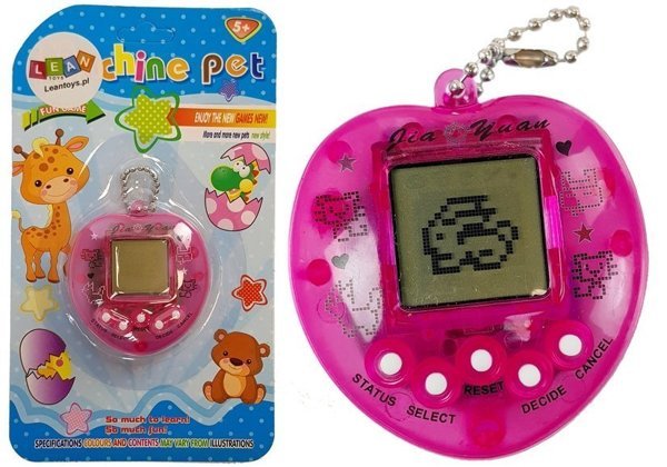 Electronic Animal Tamagotch Pink with short chain 
