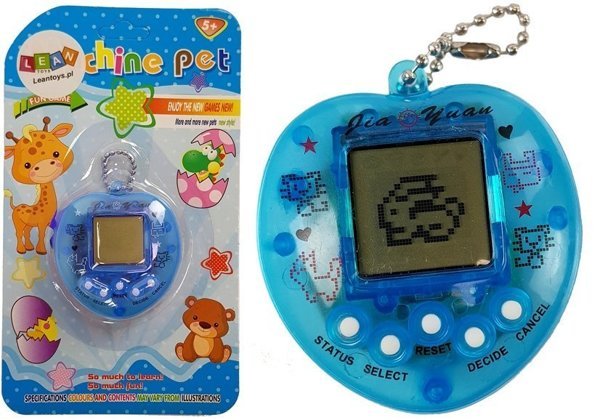 Electronic Animal Tamagotchi Blue with short chain 