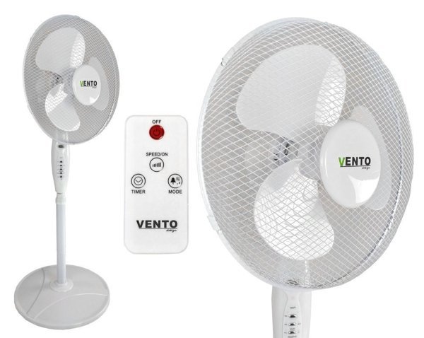 Floor Fan Vento 40 cm 40W with Remote Control - White 