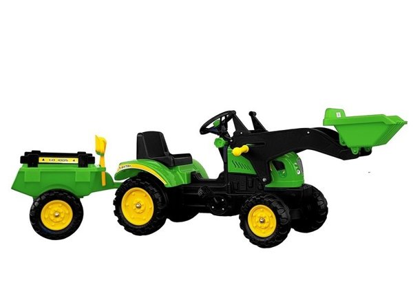 Herman Tractor Green - With Trailer and Bucket 165 cm
