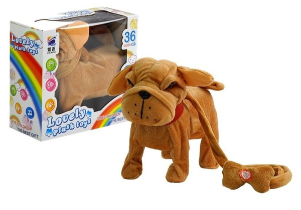 Interactive Dog Battery Operated Brown on a Leash
