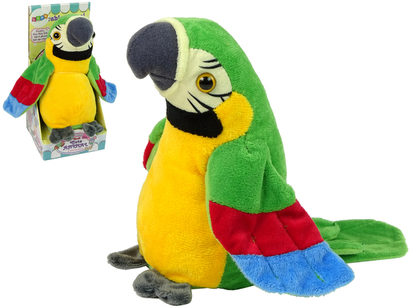 Interactive Talking Green Parrot Repeating Words