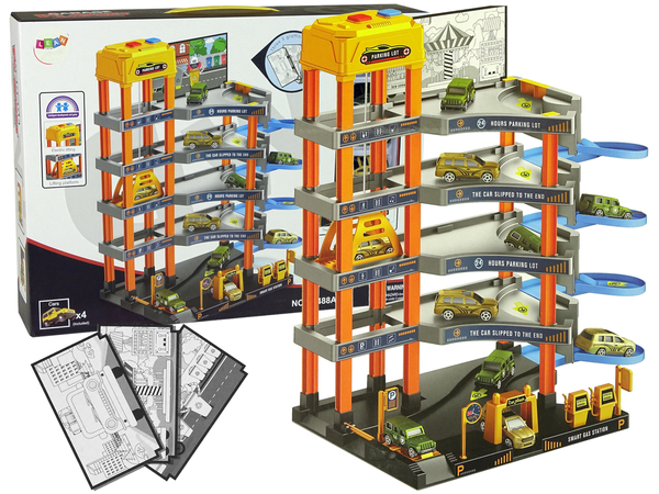 Multi-level Car Park with Battery Elevator Painting Cards