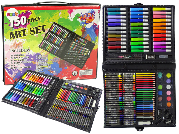 Painting Artist Kit Suitcase Crayons Paints 150 Pieces