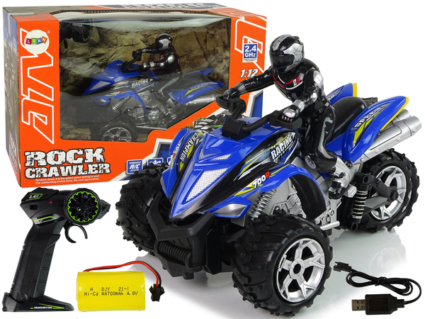 Quad Rock Crawler Tricycle Remote Controlled 1:12 2.4G Blue
