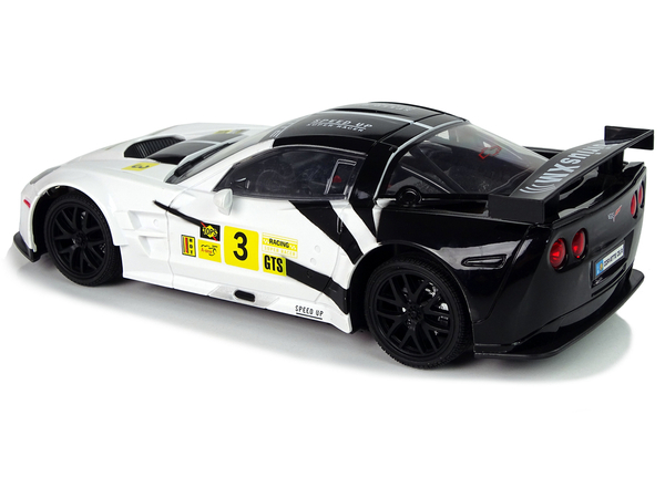 Racing Sports Car R/C 1:18 Corvette C6.R White 2.4 G Lights