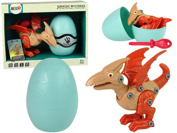 Set Dinosaur Pterodactyl with Egg DIY Screwdriver Red
