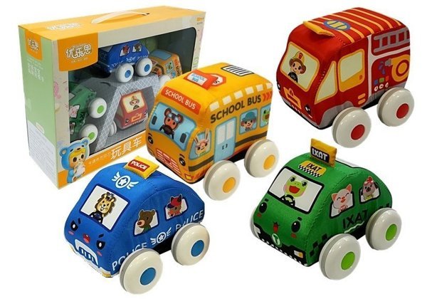 Set of Soft Toy Cars for a Toddler 4 Elements