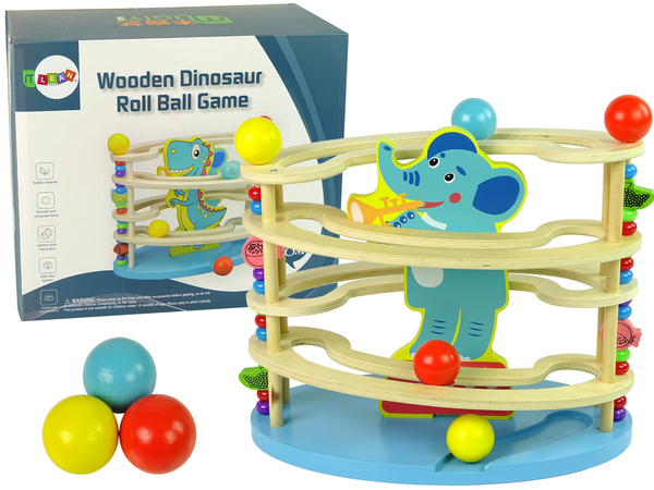 Wooden Elephant Ball Slide Beads
