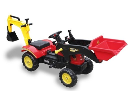 Large Branson Tractor With Pedals And Bulldozer Red