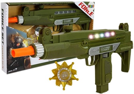 Military Set Gun Sound Lights Badge 37 cm 