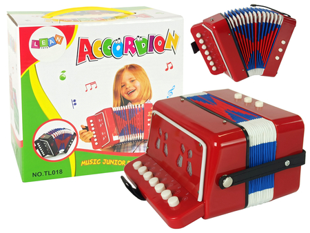 Akkordeon-Instrument für kleine Musikanten Rot