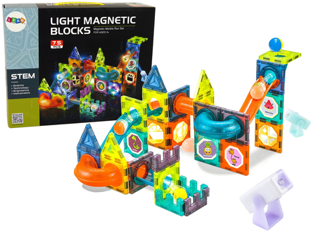 Glühende Rutsche für Bälle Magnetische Blöcke 75 Elemente