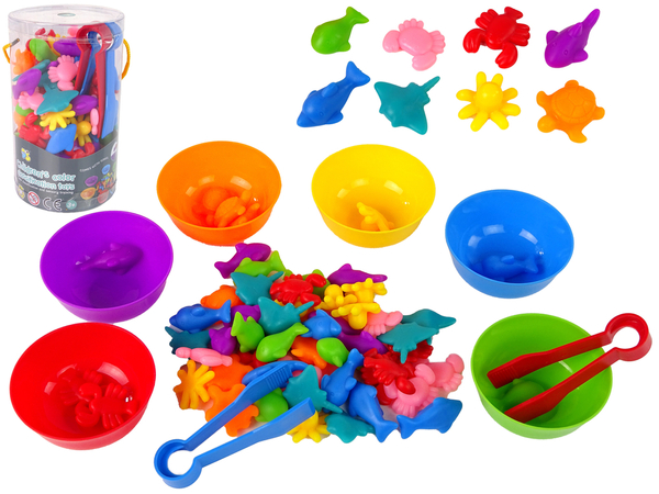 Farbsortierspielzeug Meerestiere 56 Stück