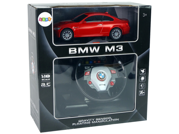 Ferngesteuertes BMW M3 Rot 2.4G Pilot Lenkrad 1:18 Sound Lights