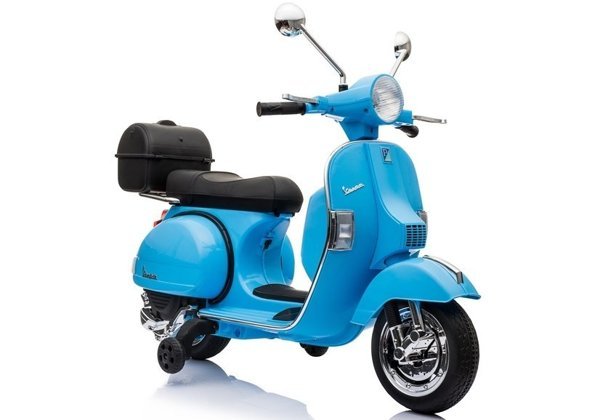 Motorroller Motorrad Vespa Blau EVA-Reifen Ledersitz 2x45W LED Frontscheinwerfer