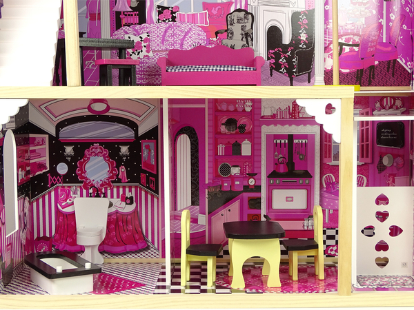 Puppenhaus aus Holz Villa Pola Pink