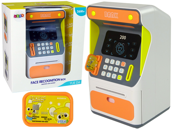 Spardose Automat Gesichtserkennung PIN-Sparen Orange